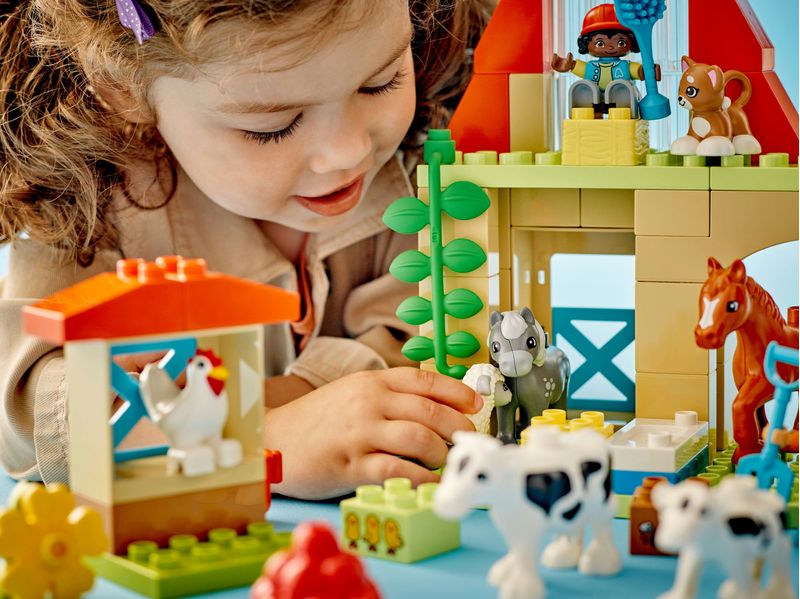 LEGO-DUPLO-10416-Cura-degli-Animali-di-Fattoria-Giocattolo-Gioco-di-Ruolo-Educativo-per-Bambini-2--con-Figure-Giocattolo