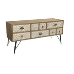 DKD Home Decor Mobile TV DKD Home Decor 120 x 40 x 61 cm Abete Naturale Metallo Bianco