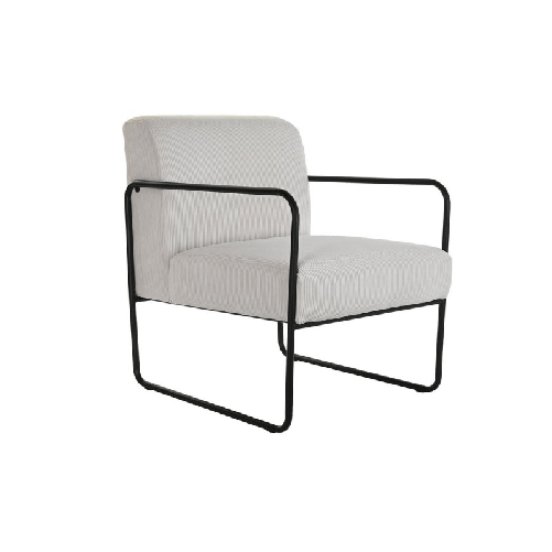 DKD Home Decor Poltrona DKD Home Decor Nero Poliestere Bianco Ferro (64 x 74 x 79 cm)