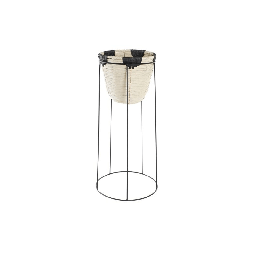 DKD Home Decor Vaso DKD Home Decor Naturale Nero Metallo Coloniale Fibra (30 x 30 x 62 cm)
