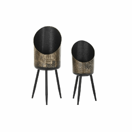 DKD Home Decor Set di Vasi DKD Home Decor Nero Rame Metallo Vintage 26 x 26 x 70 cm