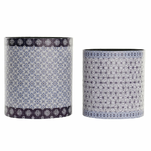 DKD Home Decor Set di cubi DKD Home Decor Azzurro Legno (31,5 x 23 x 35,3 cm)