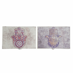 DKD Home Decor  Armadietto portachiavi DKD Home Decor Beige Grigio Tela Legno MDF 2 Unità 46,5 x 6 x 31,5 cm