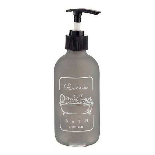 Berilo Dispenser di Sapone Berilo Nero Grigio Vetro polipropilene 250 ml