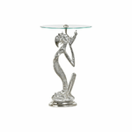 DKD Home Decor  Tavolo aggiuntivo DKD Home Decor 8424001856459 Cristallo Argentato Trasparente Alluminio (46 x 46