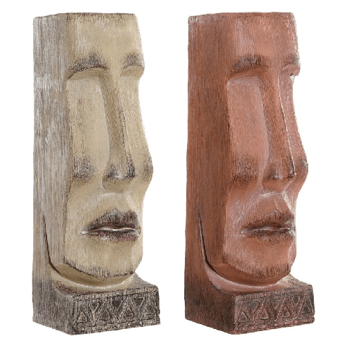 DKD Home Decor Vaso DKD Home Decor 16 x 17 x 49 cm Viso Beige Terracotta Resina (2 Unità)
