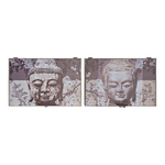 DKD Home Decor  Tappi DKD Home Decor 8424001698608 Contatore Buddha Grigio Legno Legno MDF 2 Unità 46,5 x 6 x 31 cm