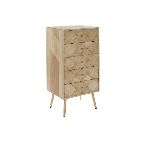 DKD Home Decor  Cassettiera DKD Home Decor   Marrone Chiaro Metallo Pino Legno di paulownia Naturale Moderno 45 x