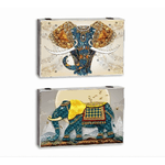 DKD Home Decor  Tappi DKD Home Decor Contatore Elefante Turchese Legno MDF 2 Unità 46,5 x 6 x 31,5 cm