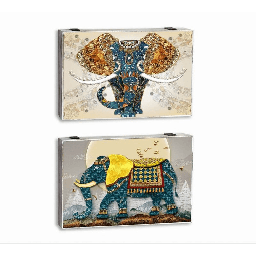 DKD Home Decor  Tappi DKD Home Decor Contatore Elefante Turchese Legno MDF 2 Unità 46,5 x 6 x 31,5 cm