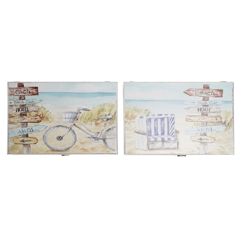 DKD Home Decor Tappi DKD Home Decor Contatore Spiaggia Legno MDF 2 Unità 46,5 x 6 x 31,5 cm