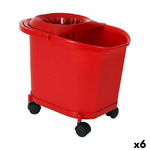 BigBuy Cleaning Secchio per Pavimenti 16 L Rosso (6 Unità)