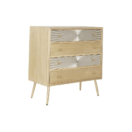 DKD Home Decor  Cassettiera DKD Home Decor Dorato Naturale Metallo Abete Legno MDF Moderno 80 x 40 x 87,5 cm