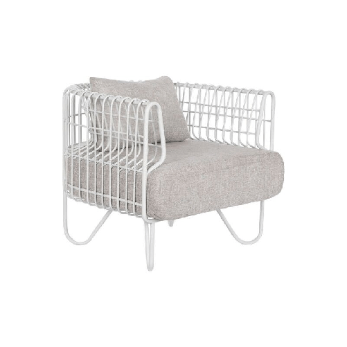 Home ESPRIT Poltrona Home ESPRIT Bianco Metallo 76 x 66 x 65 cm