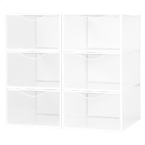 Max Home Scatola da scarpe impilabile Max Home Bianco 6 Unità polipropilene ABS 23 x 14,5 x 33,5 cm