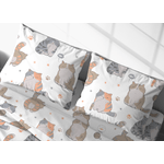 BIANCHERIAWEB Coppia Federe Cuscino Letto Bottoni Laterali 100% Cotone Disegno Gatti 25 GI