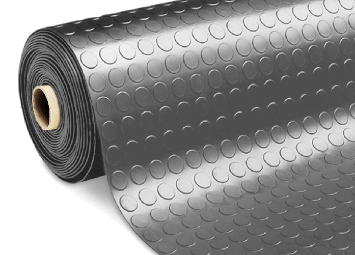 BIANCHERIAWEB Tappeto Rivestimento Pavimento Gommato PVC Con Bolle Grigio Scuro Bollato
