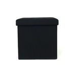 BIANCHERIAWEB Pouf Contenitore Imbottito Pieghevole Modello Liner Colore Nero
