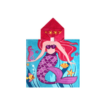 BIANCHERIAWEB Poncho Mare Per Bambini Per Spiaggia In Morbida Spugna Disegno Sirenetta