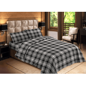 BIANCHERIAWEB Sacco Copripiumino Microfibra Letto Matrimoniale Tirolese Scozzese Cardiff Grigio
