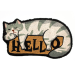 BIANCHERIAWEB Zerbino Entrata Ingresso Esterno Antiscivolo Cocco Animal Cat Hello