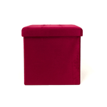 BIANCHERIAWEB Pouf Contenitore Imbottito Pieghevole Modello Velvet Colore Bordeaux