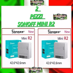 Smart SONOFF Mini R2 Smart WiFi Interruttore 2 Pezzi, Controllo Remoto Alexa Google