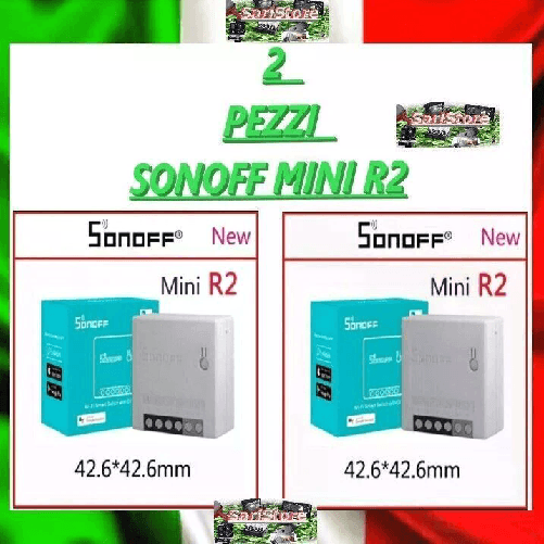 Smart SONOFF Mini R2 Smart WiFi Interruttore 2 Pezzi, Controllo Remoto Alexa Google