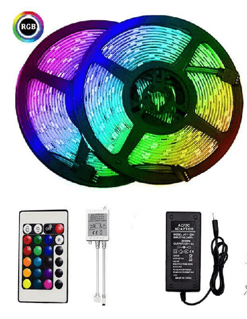 LEOVIN Striscia LED RGB 5050 5M Impermeabile IP65 Telecomando 20 Colori Interno Esterno