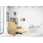 BIANCHERIAWEB  Copripoltrona Reclinabile Elasticizzato Antimacchia Magic Tinta Unita Panna Poltrona Relax