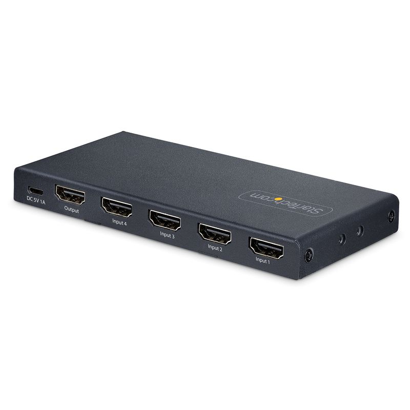 StarTech.com-Switch-HDMI-8K-a-4-porte-switcher-HDMI-2.1-4K-120Hz-8K60Hz-UHD-HDR10--Commutatore-HDMI-2-In-1-Out-commutazione-automatica-manuale-delle-sorgenti-con-telecomando--4PORT-8K-HDMI-SWITCH-