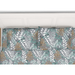 BIANCHERIAWEB Coppia Federe Cuscino Letto 100% Cotone Disegno Foglie Bottoni Laterali