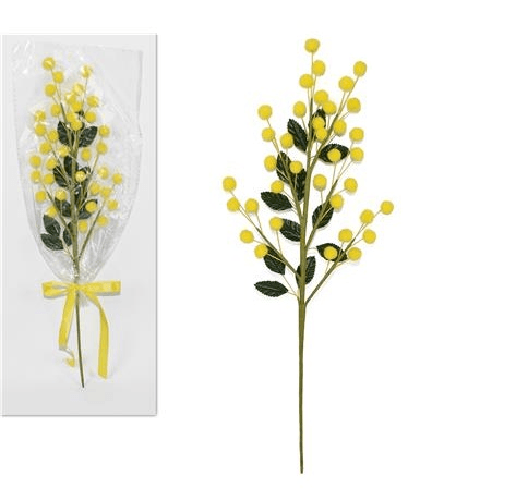 SHOPPING IN RETE RAMO MIMOSA FINTA 6PCS 38CM FIORI PER FESTA DELLA DONNA RAMETTI IDEA REGALO