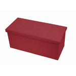 BIANCHERIAWEB Pouf Contenitore Imbottito Pieghevole In Ecopelle Modello Double Colore Bordeaux