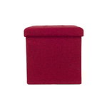 BIANCHERIAWEB Pouf Contenitore Imbottito Pieghevole Modello Liner Colore Bordeaux
