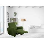 BIANCHERIAWEB  Copripoltrona Reclinabile Elasticizzato Antimacchia Magic Tinta Unita Verde Poltrona Relax