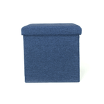 BIANCHERIAWEB Pouf Contenitore Imbottito Pieghevole Modello Liner Colore Blue Jeans