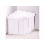 BIANCHERIAWEB Pouf Contenitore Imbottito Pieghevole In Ecopelle Modello Corner Bianco