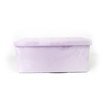 BIANCHERIAWEB Pouf Contenitore Imbottito Pieghevole Modello Double Velvet Rosa Antico