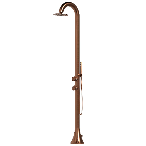 Sined Doccia Inox Luna d Oror Doccia In Acciaio Inox 316l Acciaio Con Doccino Flessibile Oro Rosa