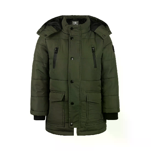 Koko Noko giacca bambino verde con cappuccio impermeabile