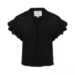 Koko Noko cardigan bambina nero lavorato a maglia con volant