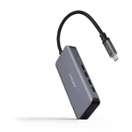 Nanocable 10.16.4504 hub di interfaccia USB 3.2 Gen 1 (3.1 Gen 1) Type-C 5000 Mbit/s Grigio