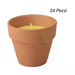Officine candle Set 24 Pezzi Candela Citronella In Vasetto Di Terracotta Anti Zanzare 9x8 cm