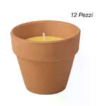Officine candle Set 12 Pezzi Candela Citronella In Vasetto Di Terracotta Anti Zanzare 11x10 cm