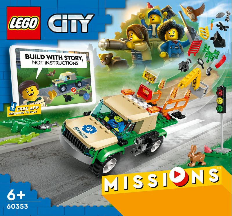 LEGO-City-60353-Missioni-di-Salvataggio-Animale-Set-di-Costruzioni-con-Avventura-Digitale-Interattiva-Camion-Giocattolo