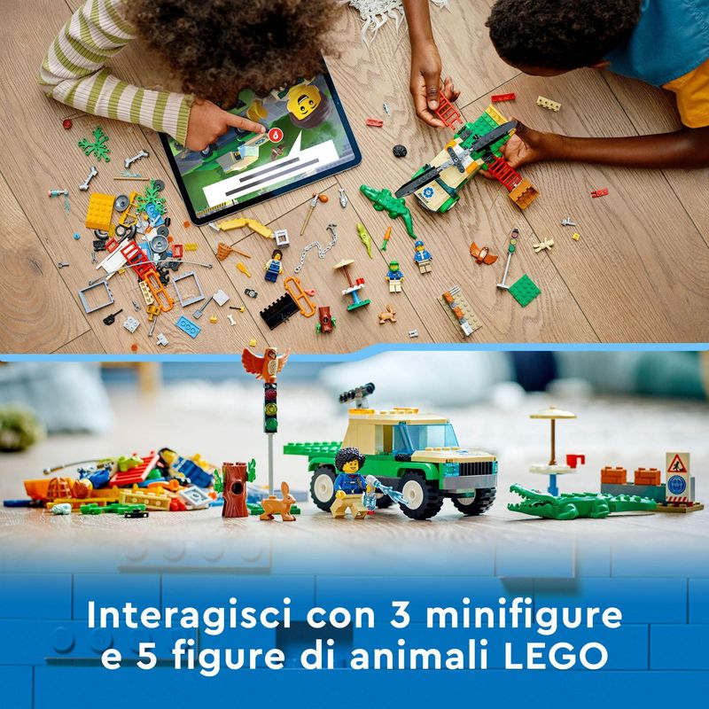 LEGO-City-60353-Missioni-di-Salvataggio-Animale-Set-di-Costruzioni-con-Avventura-Digitale-Interattiva-Camion-Giocattolo