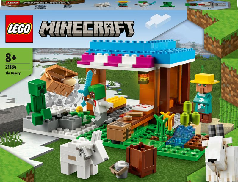 LEGO Minecraft 21184 La Panetteria, Villaggio di Neve, Casa Giocattolo con  Creeper, Spada e Accessori