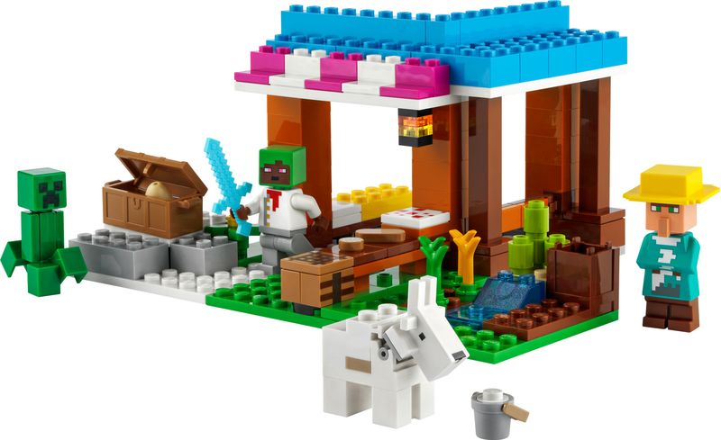 LEGO-Minecraft-21184-La-Panetteria-Villaggio-di-Neve-Casa-Giocattolo-con-Creeper-Spada-e-Accessori-Giochi-per-Bambini