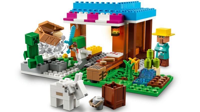 LEGO-Minecraft-21184-La-Panetteria-Villaggio-di-Neve-Casa-Giocattolo-con-Creeper-Spada-e-Accessori-Giochi-per-Bambini